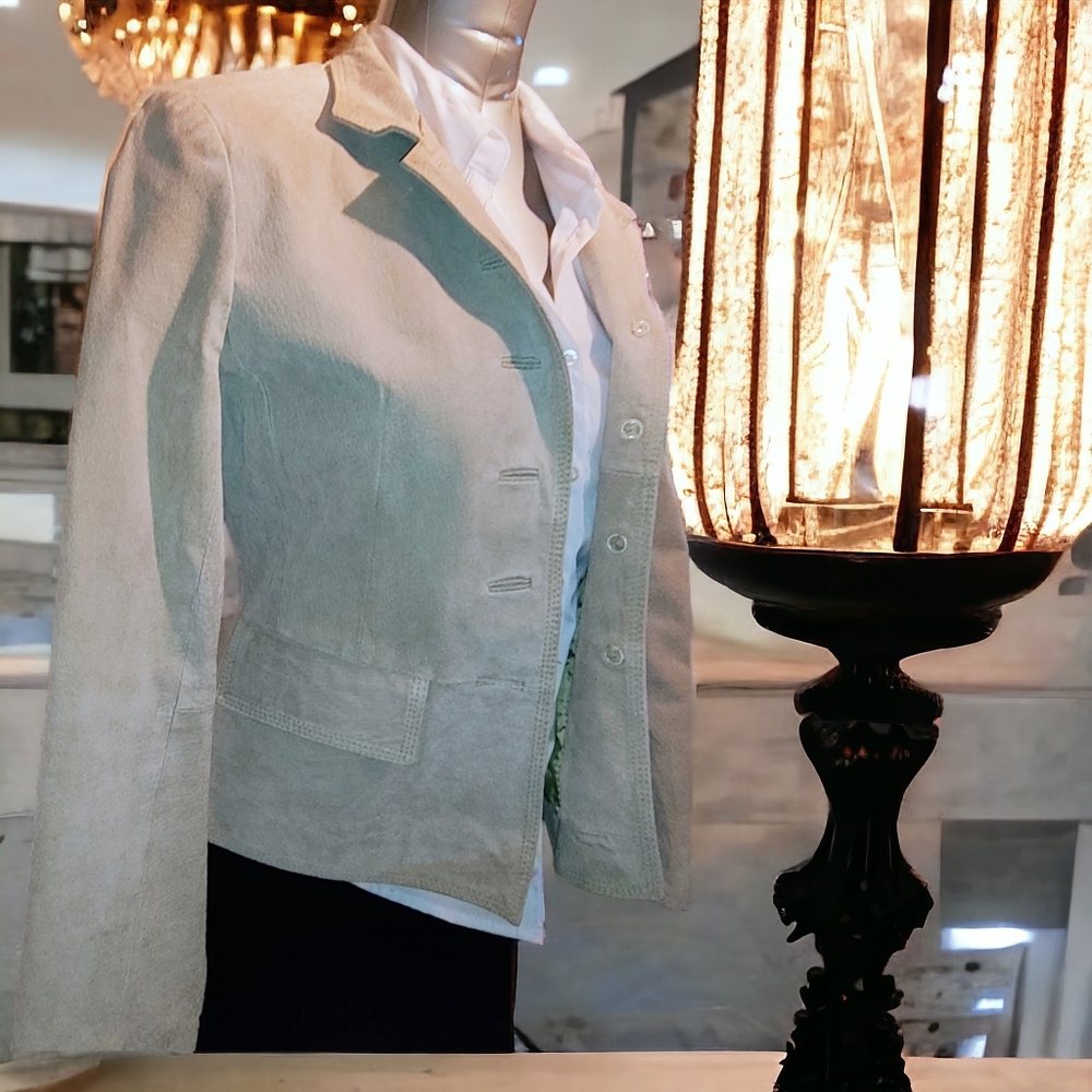 CHADWICKS | ✨🌱 Pale Green 💯% Genuine Suede Blazer Jacket | EUC ✨ size 4